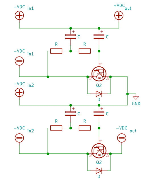 Fig.4. Two negative cap multipliers